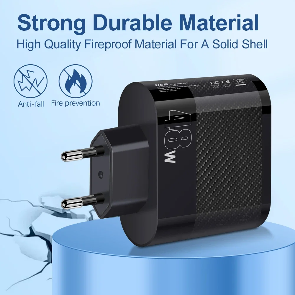 6USB Phone Charger 48W Fast Charging Adapter For Xiaomi iPhone Samsung Mobile Phone Plug Charging QC 3.0 Wall Charger Travel