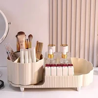 NEW Cosmetics Storage Box Rotating Pen Holder Vanity Table Desktop Makeup Brush Organizer Lipstick Eyeshadow Powder Puff Shelf 1