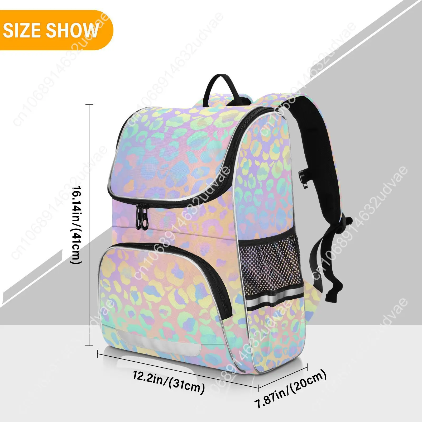 New Schoolbag Children Backpack Girl Primary Rainbow Leopard Tie-dye Reflective Stripe Book Bag Multi Pockets Japanese Backpacks