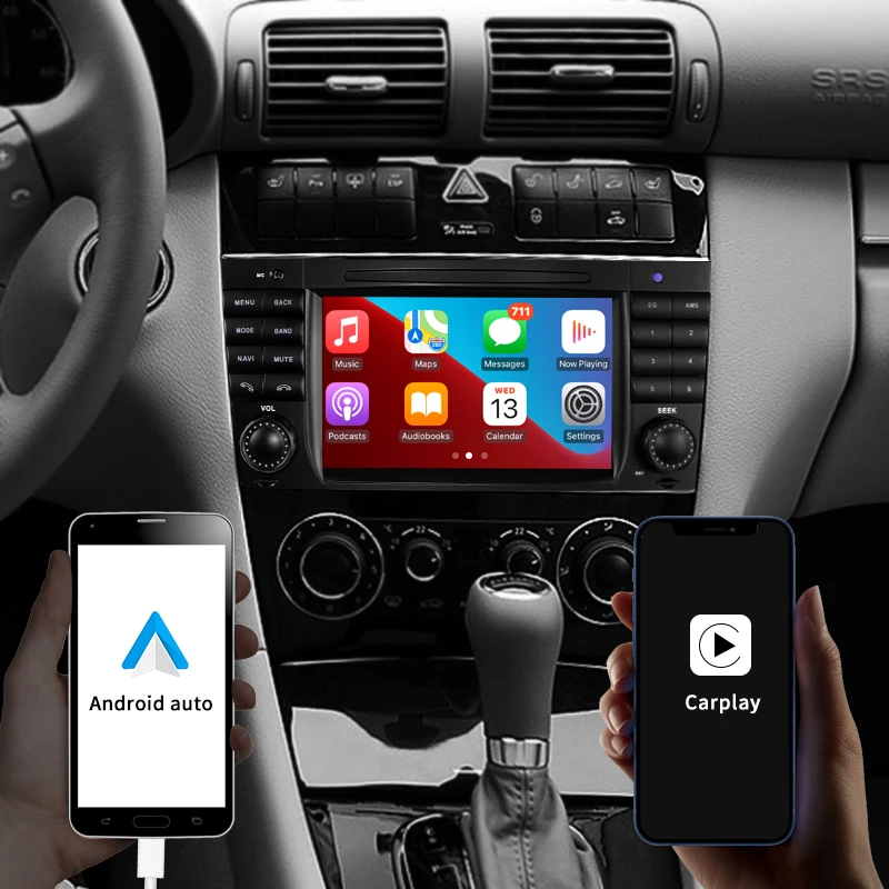 2Din ȵ̵  Ŀ GPS ̼ ī÷ ڵ  ÷̾, ޸  C Ŭ W203 RadiosTereo,  