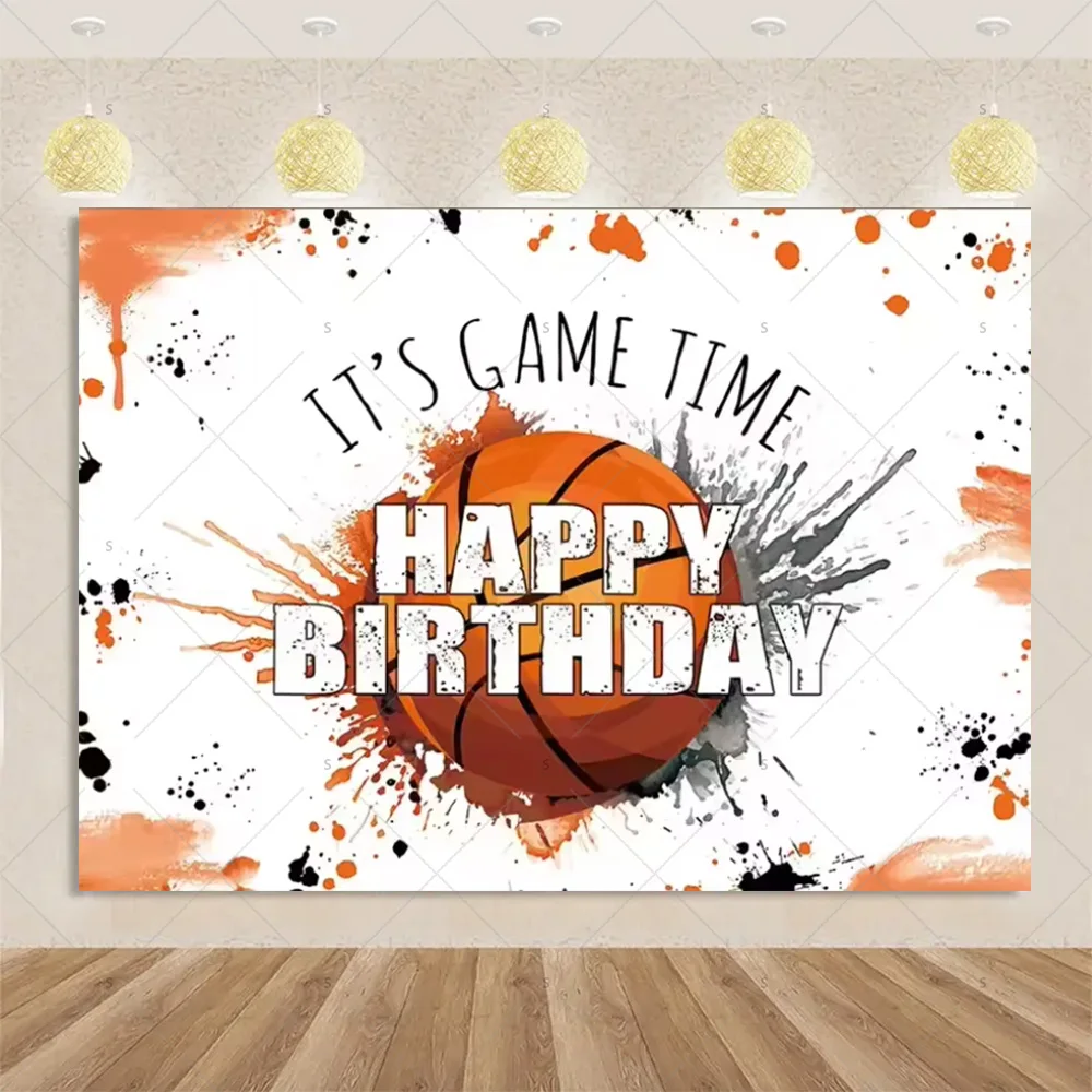Basketball-Themed Birthday Party Backdrop & Photo Prop Banner