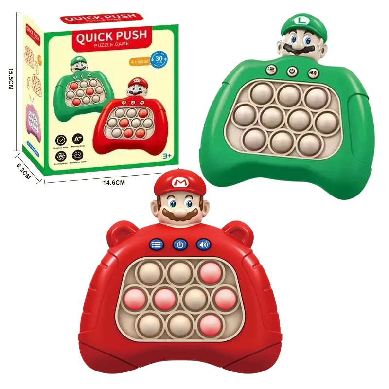 

Super Marios Bros Quick Push Game Console Puzzle Press Pop Toys for Children Anime Luigi Mario Stress Relief Toy Kids Gifts