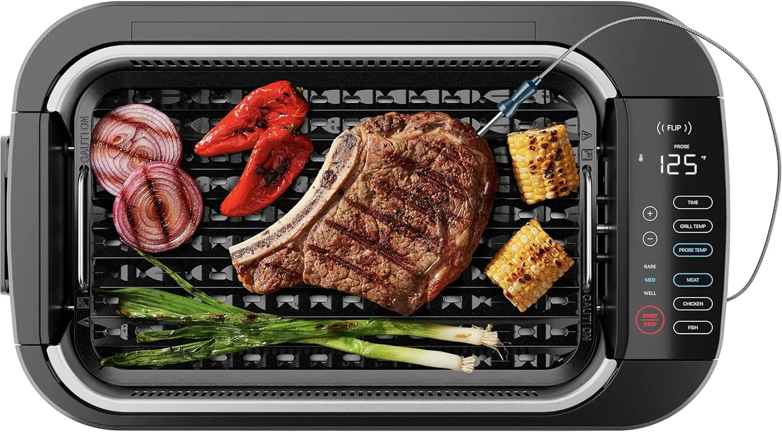 

Бездымный внутренний гриль Chefman AccuGrill, встроенный зонд для приготовления пищи, большая антипригарная гриль