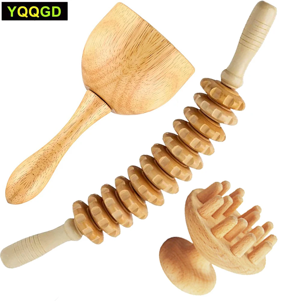 Wood Therapy Massage Tools Maderoterapia Wooden Gua Sha Tool Roller Massage Wooden Swedish Cup Mushroom Massager Anti Cellulite