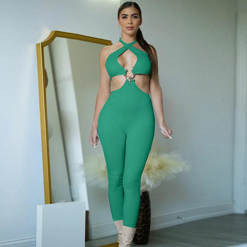 

Hollow Out Backless Sexy Rompers Spring Autumn Winter 2022 Korean Fashion Women'S Cargo Baggy Pants Harajuku Female Clothing