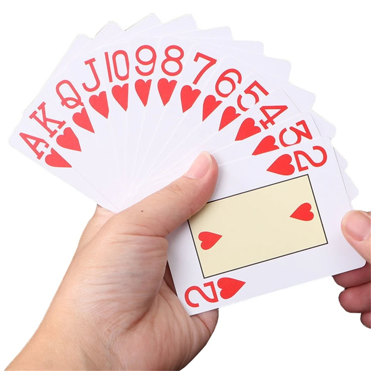 Playing Cards Plastic Playing Cards Poker Set 55PCS PVC Scrub Waterproof Big Character Texas Hold'em In Case