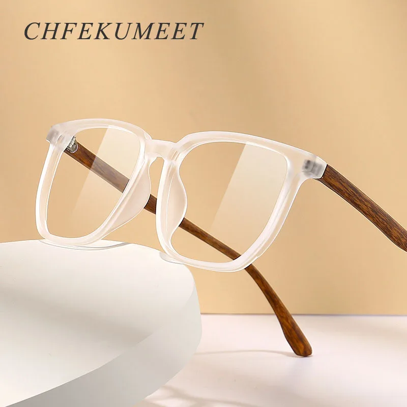 

CHFEKUMEET White Eyeglasses Glasses Frame TR90 Men Anti Blue Light Glasses Prescription Optical Myopia Spectacles Frames Women
