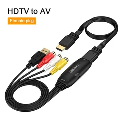 HDMI to RCA AV Cable Converter Adapter with NTSC PAL SECAM Support - <=0.5m (Female HDTV TO RCA)