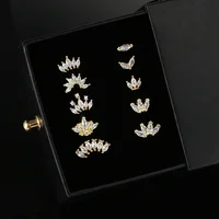 2024 Stainless Steel Stud Women Girl Crown Zircon Pendant Tragus Ear Cartilage Daith Septum Piercing Earring Helix Y2k Jewelry 1