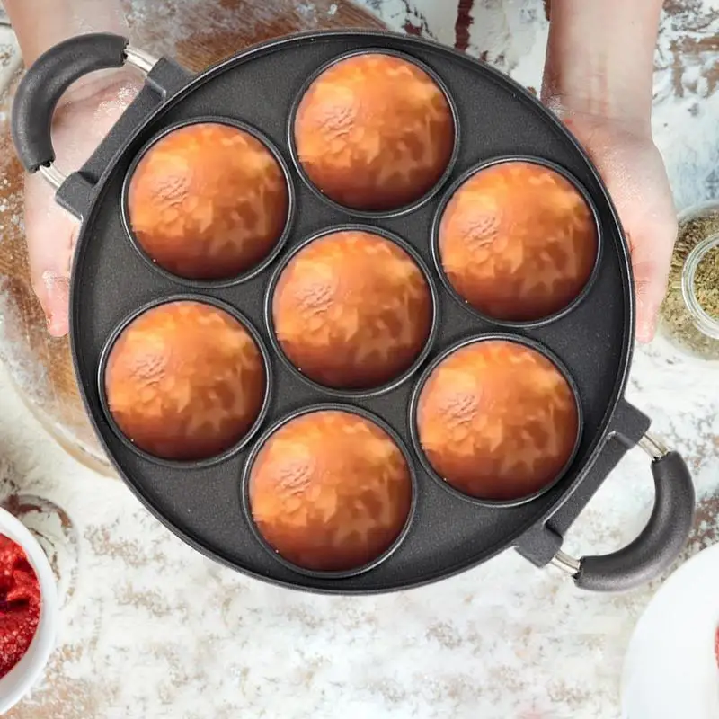 7 Holes Takoyaki Maker Grill Pan Octopus Ball Plate Home Cooking Baking Forms Mold Tray Baking Pan For Kitchen Tools