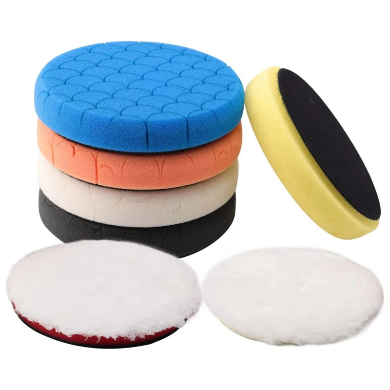 

Buffing Polishing Pads 7Pc 6.5 Inch Face Fit For 6Inch 150Mm Backing Plate Buffing Sponge Pads Cutting Polishing Pad Kit