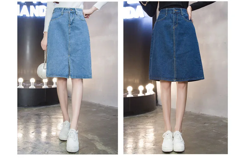 golf skirt JMPRS Vintage spring summer women denim skirts lager size solid A-line knee-length casual jeans ladies cotton 5XL jupe femme nike tennis skirt