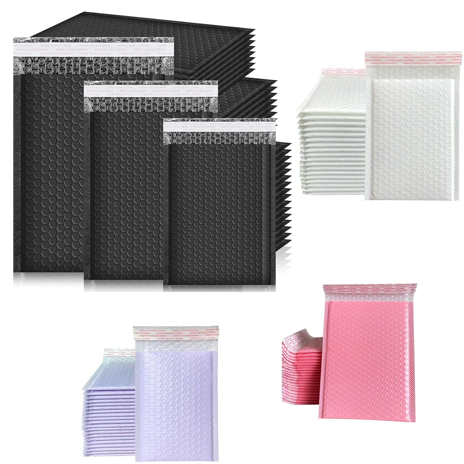 20Pcs Self-Seal Bubble Mailer Envelopes Waterproof Express Shipping Packaging Small Business Supplies Clothing Packaging
