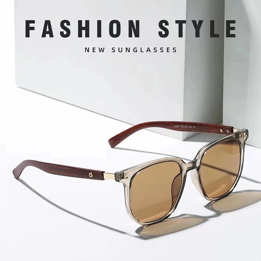 

Солнцезащитные очки в ретро стиле для мужчин и женщин, Модные Винтажные квадратные солнечные очки, роскошные деревянные очки с защитой от синего света, UV400