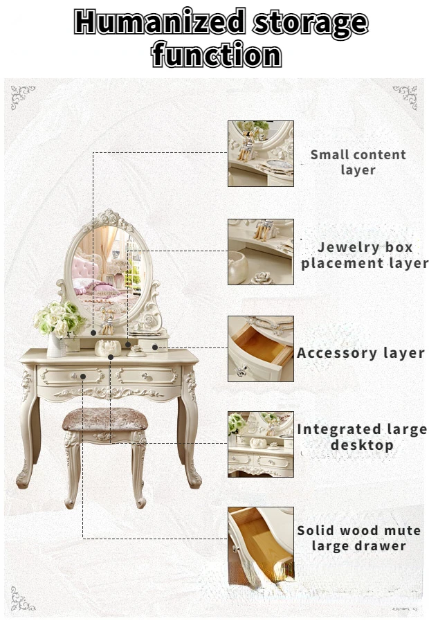 Dressing Table Makeup Vanity Dressers for Bedroom Makeup Vanity Desk Organizer Treasure Chest Girls Tocadores Comfortable Table