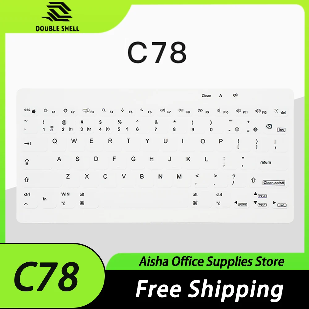 

DoubleShell C78 C96 Mute Keyboard Three Mode Long Battery Life Waterproof Dustproof Wireless Keyboard Light and Portable Office