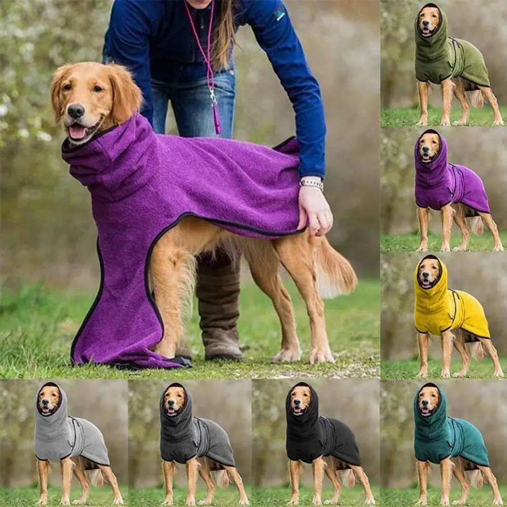 

Dog Towelling Pet Clothes Drying Super Absorbent Robe Soft quick drying Polyester Sleepwear Coat Warm Apparel