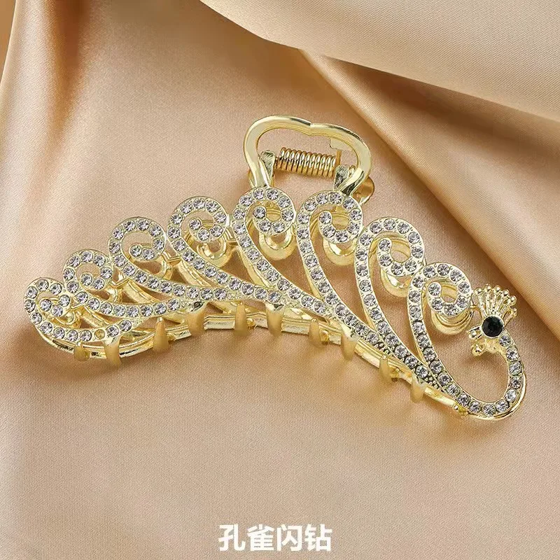 banana hair clips 2021 New Hyperbole Big Pearls Sparkling Crystal Hair Claw Clips Big Size Makeup Hair Styling Barrettes Women Hair Accessories claw hair clips Hair Accessories