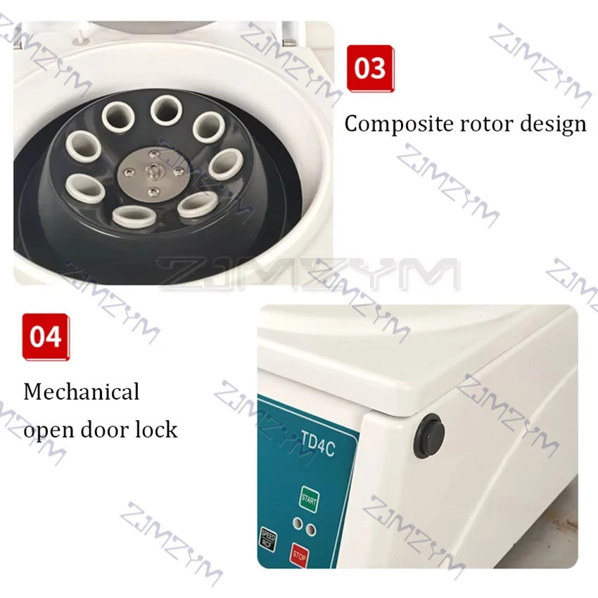 TD4C Laboratory Centrifuge Plasma Centrifuge Electric Low Speed Digital Display Desktop 0-4000RPM Adjustable