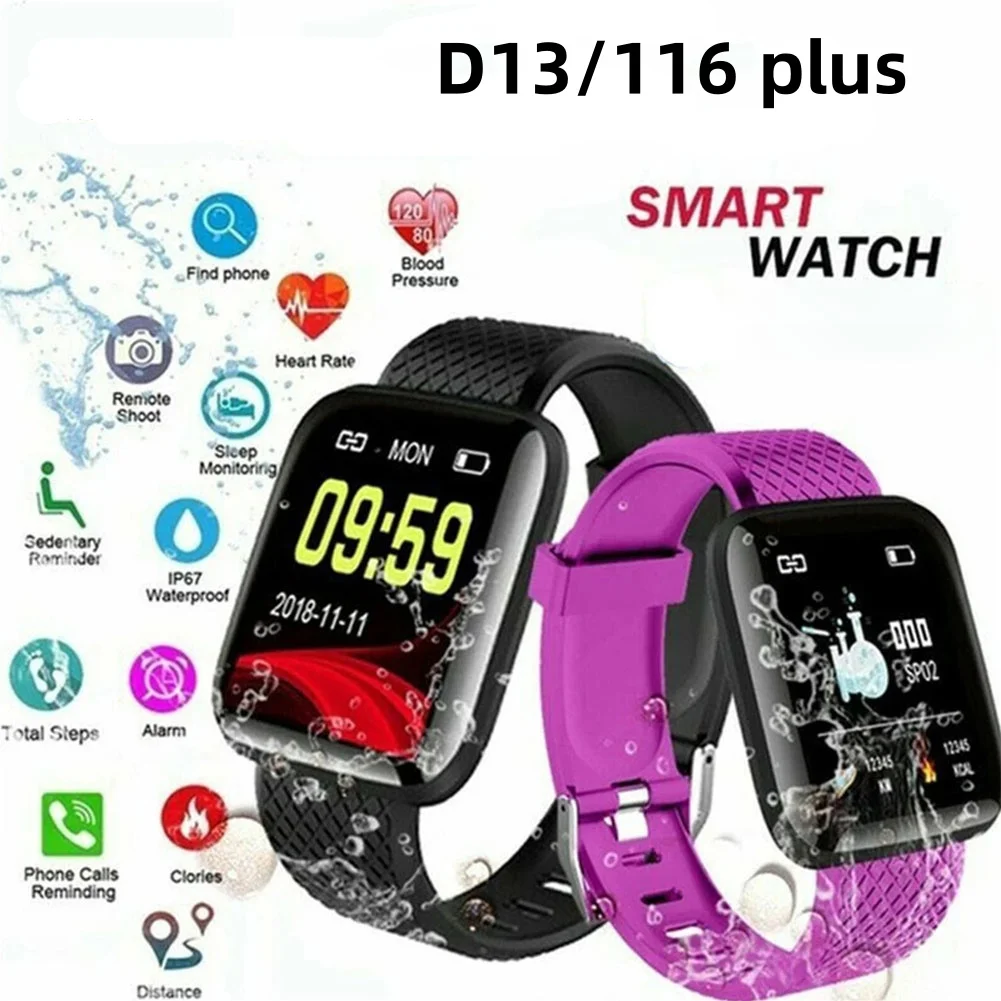 

New 116 Plus Smart Watch Blood Pressure Monitor D13 Bluetooth Bracelet Heart Rate Monitoring Sport Tracker Pedometer PK D20