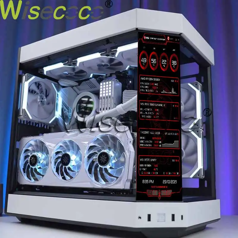 PC Case DIY Hyte Y60 Bar LCD Display Long Strip Computer Monitor 