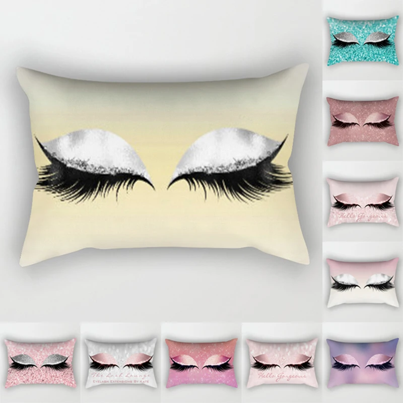 Personalized Eyelash Throw Pillowcase Lash Polyester Cushion Cover Home Decorative Pillow Cases Sofa Decor Pillow Cover