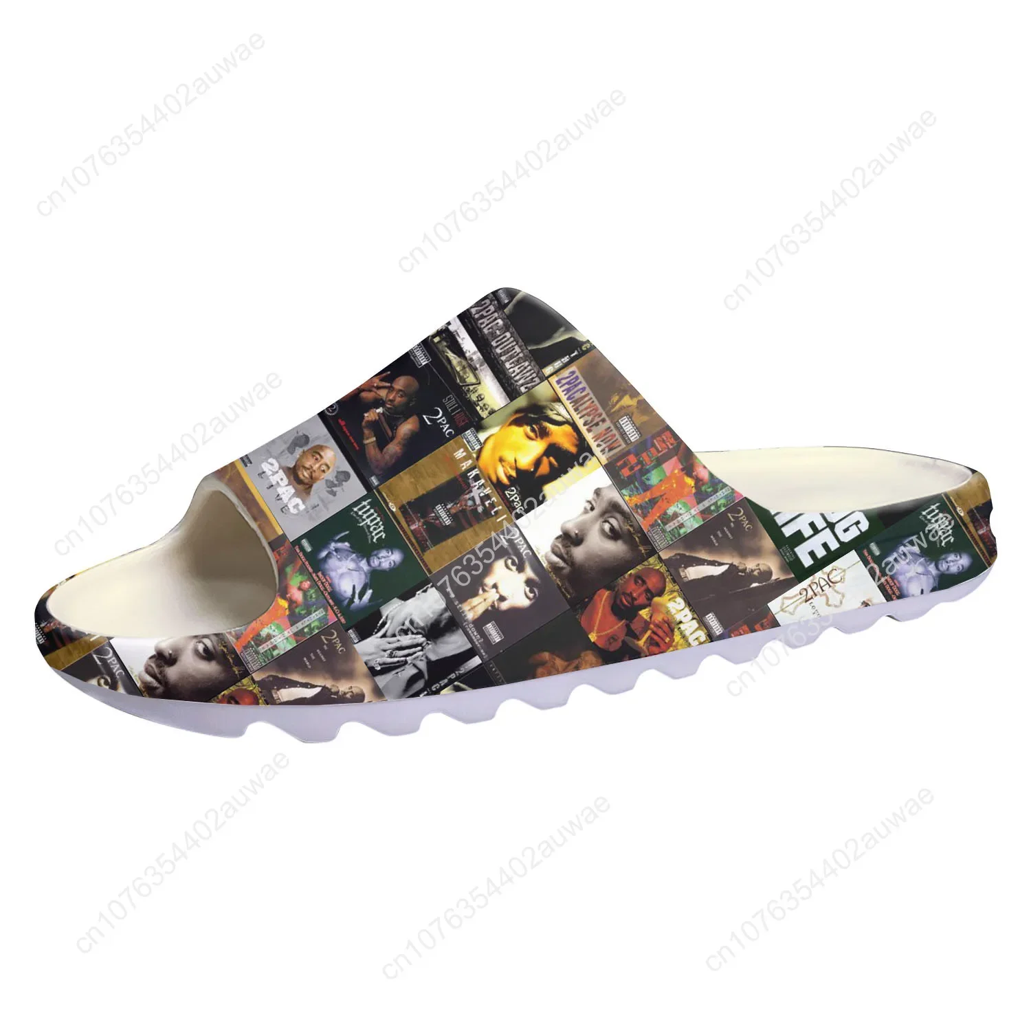 2Pac Tupac Rap Soft Sole Sllipers Home Clogs Step on Water Shoes Mens Womens Teenager Customize Bathroom Beach on Shit Sandals