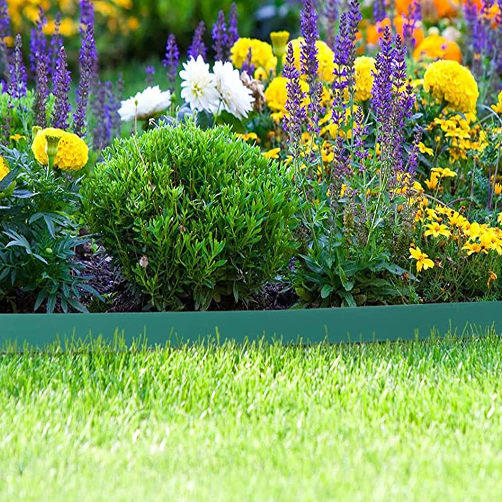【Breeins】Landscape Edging Length No Digging Garden Edging Kit Include 15/30 Spikes, Premium Yard Edging Fence with One Spike p