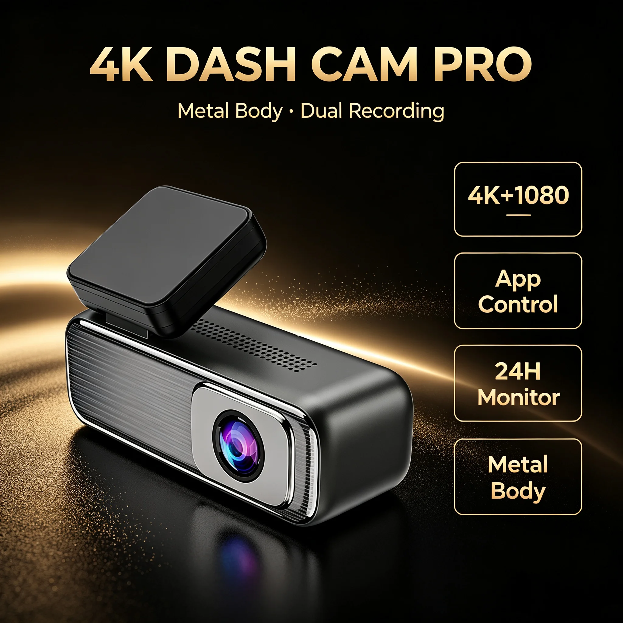 كاميرا سيارة جديدة 2026 Q6 بعدستين أمامية 4K وخلفية 1080P مع HDR وواي فاي ومراقبة وقوف السيارات على مدار 24 ساعة ومسجل قيادة ومكثف فائق