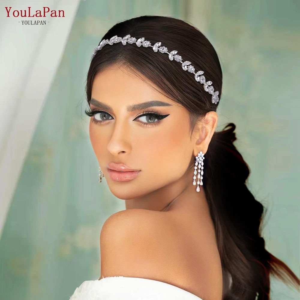 bridal hair accessories hair accessories YouLaPan Wedding Head Piece Shiny Rhinestone Headbands for Party Bride Tiara Forehead Headpiece HP309