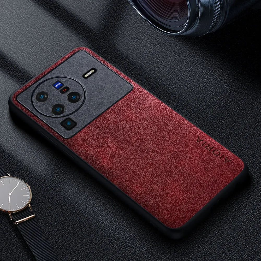 Premium Luxury Leather Business Style Solid Color Phone Case Cover