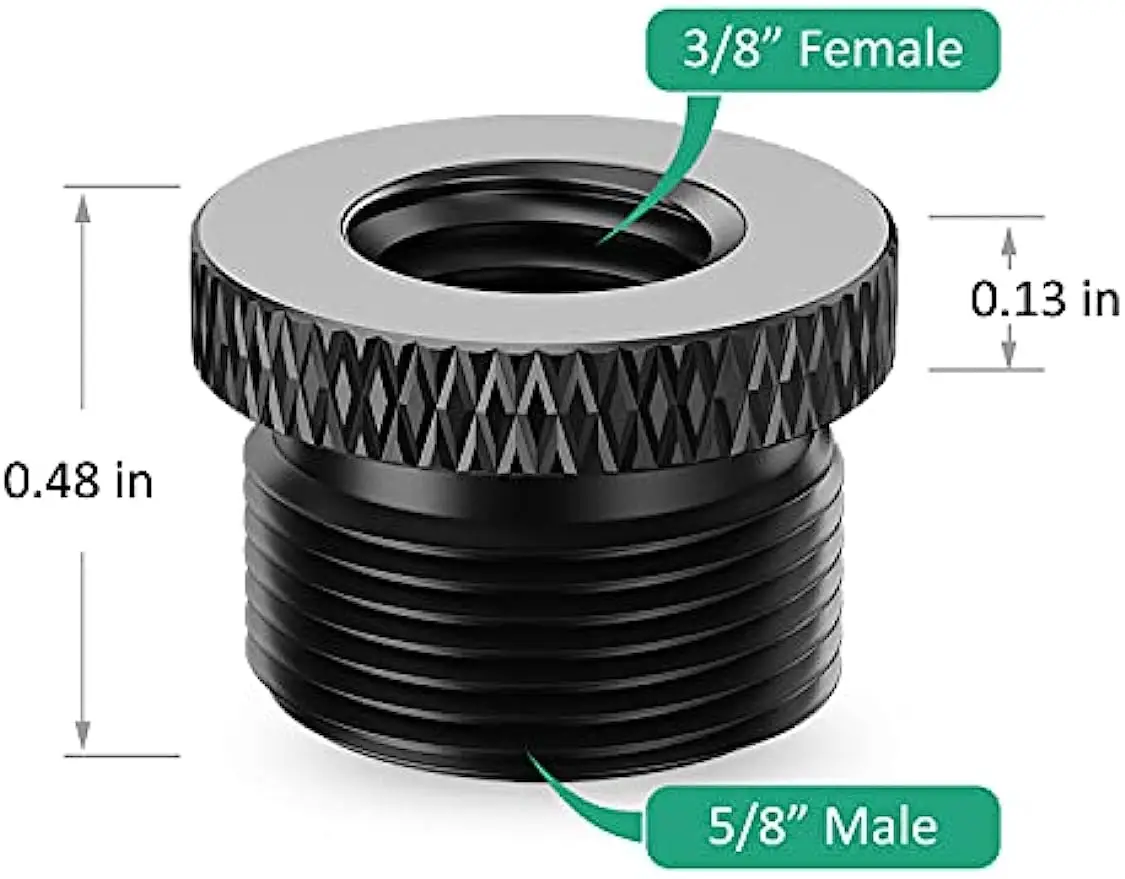 4 pcs Mic Screw Adapter 3/8 Female to 5/8 Male Metal Screw Thread Adapter for Blue Yeti X Snowball Mic Boom Arm Stand