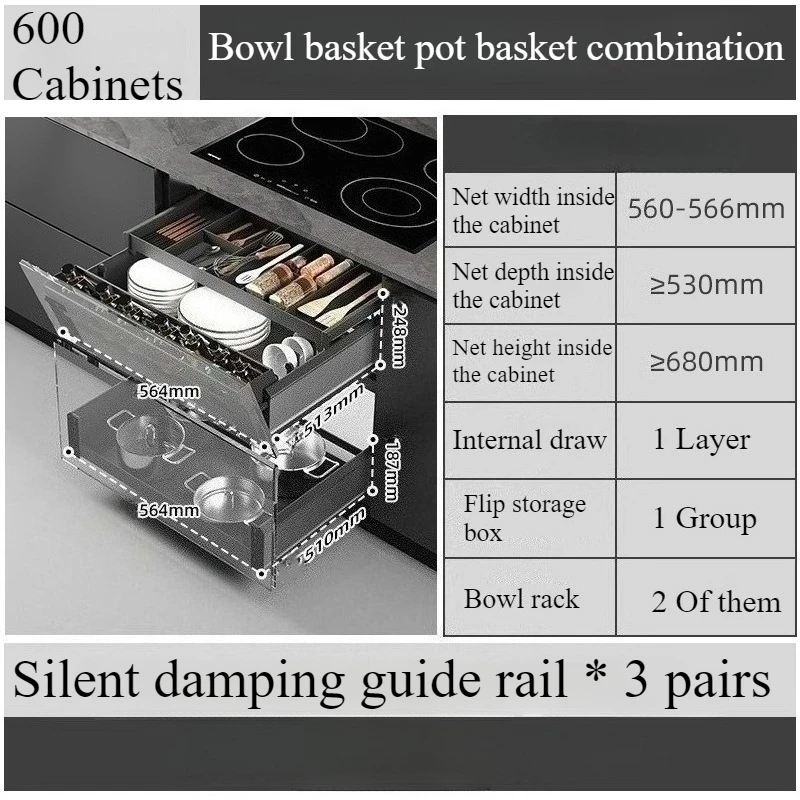 Metal Kitchen Cabinet Storage Narrow Organizer Drawer Small Spaces Extendable Cabinets  with Sliding Track Furniture