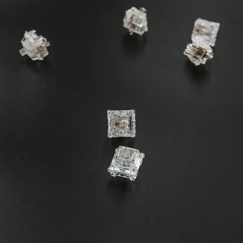 Switches Keyboard Transparent Keyboard Switches Mechanical 5-Pin Linear Switches Smooth Sensitive Replaceable Tactile Switches