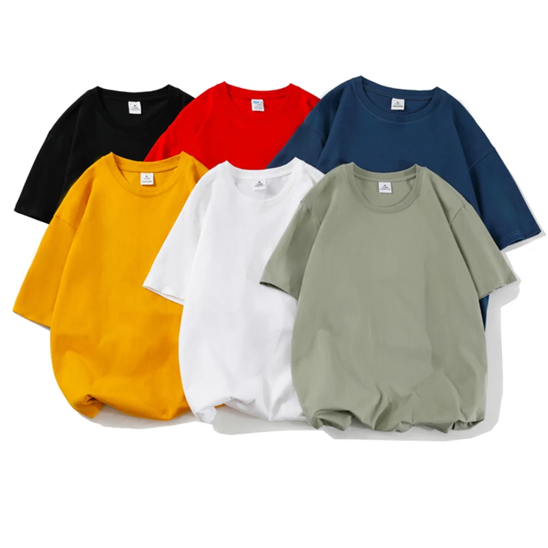 Maglietta da uomo nuova estate moda Solid Basic allentata Hip Hop T-Shirt manica corta per uomo donna Casual Cotton Streetwear Top Tees