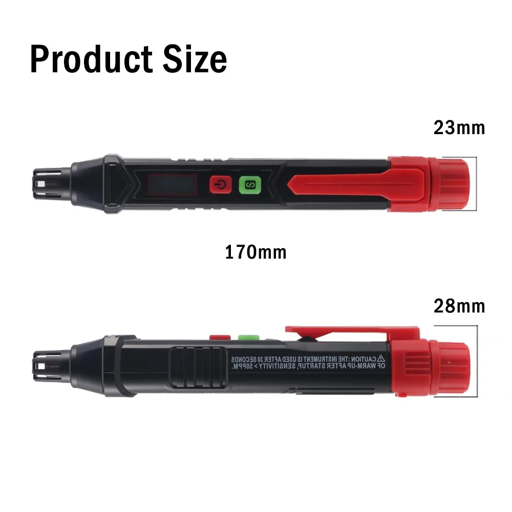 Gas Leak Detector Gas Leak Detector Pen Type Combustible PPM Analyzer Meter Portable Visible Audible Alarm