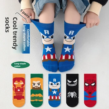 5 Pairs Cartoon Boys Socks 1