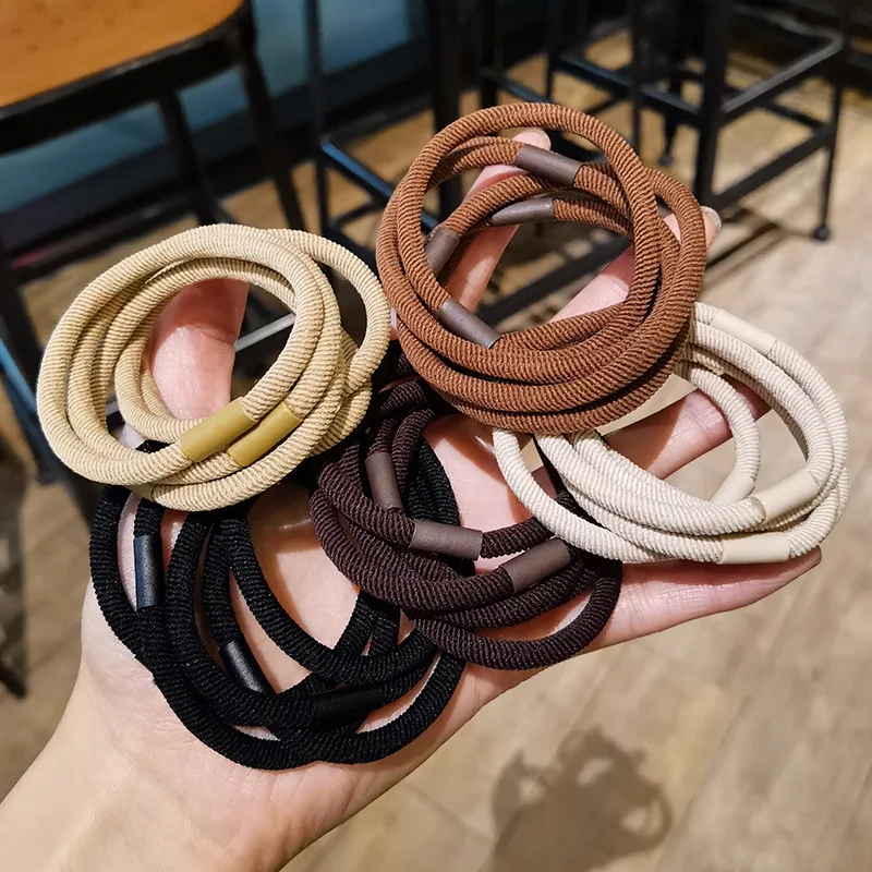 

25pcs10pcs/Set Elastic Hair Bands Colorful Nylon Elastic Bands Women Ponytail Rubber Head Rope Female Korean Hair Accessories