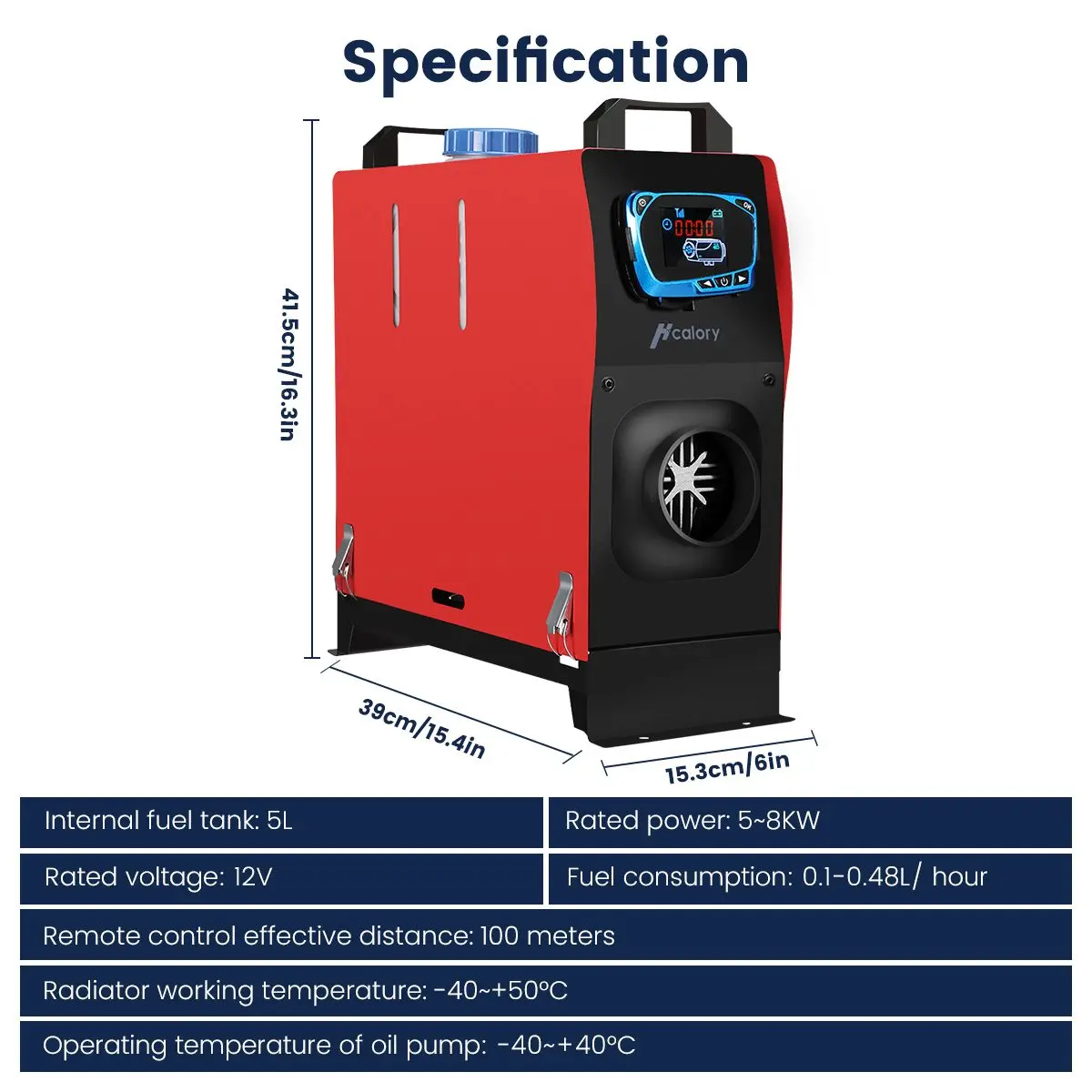 VEVOR Chauffage de Voiture d'air diesel 12v 5kw Réchauffeur de voiture  d'air (Avec écran LCD bleu & 1 sortie d'air) Préchauffage du moteur de la  voiture garée