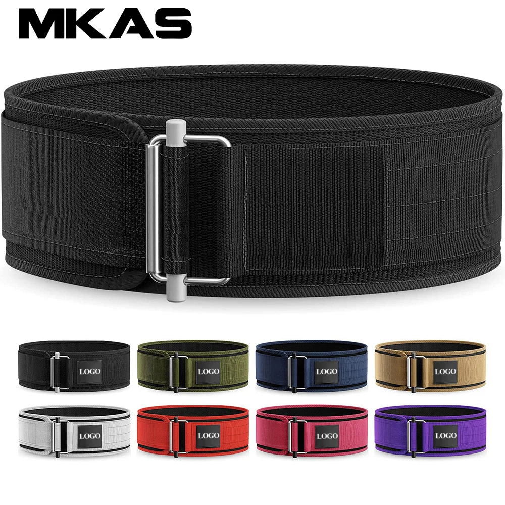 Quick Locking Weightlifting Belt Adjustable Nylon Gym Workout Belts for Men and Women Deadlifting Squatting Lifting Back Support Weight Lifting Belt