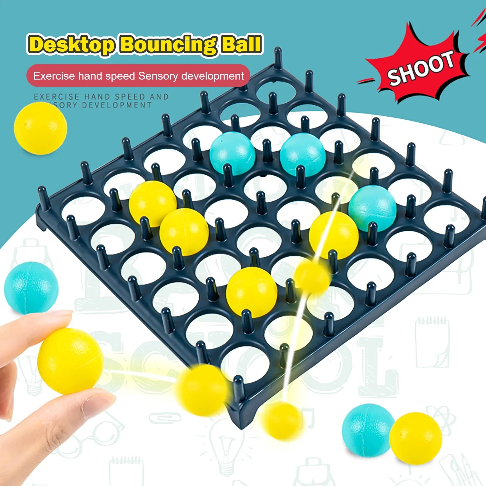 Bouncing Ball Game Jumping Ball Board Games Challenge Game Bounce Ball Toys Family Party Desktop Bouncing Toy Educational Toys 5