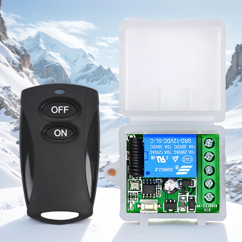 433MHz Remote Control Switch 10A DC 12V Mini Module Wireless Remote Control Switch On Off Transmitter for LED Access Door System