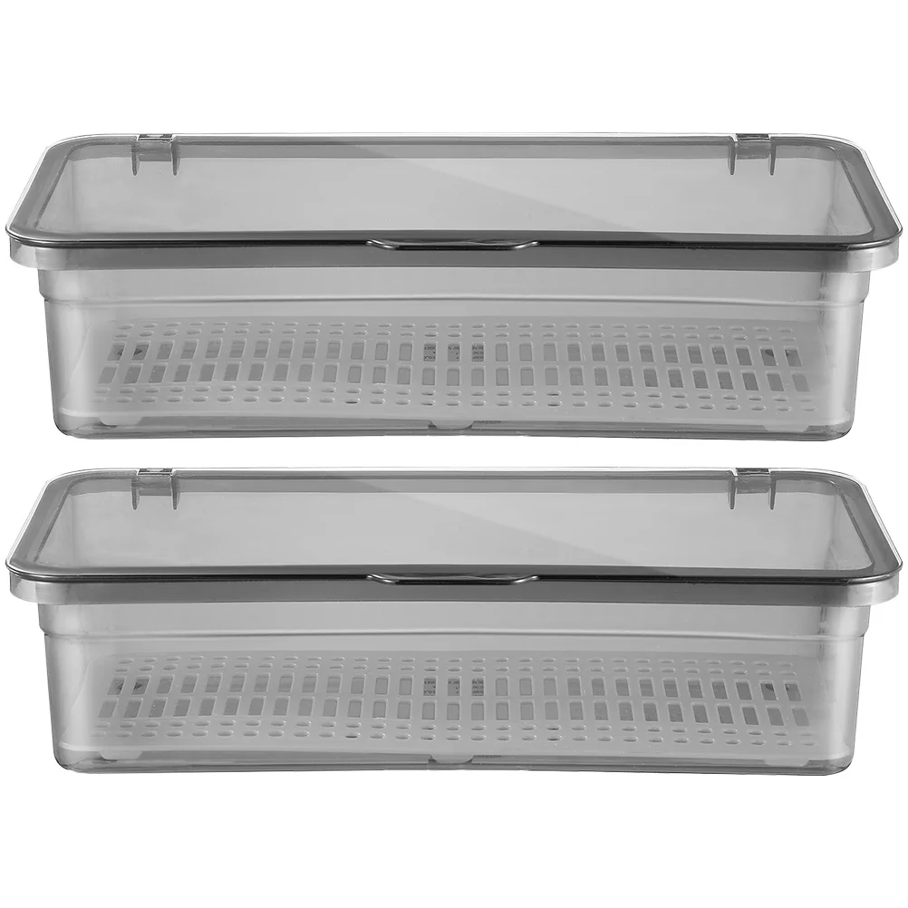 

2 Pcs Cutlery Storage Box Home Accessory Utensil Holder for Cup See-through Supplies Countertop Case Silverware Tableware