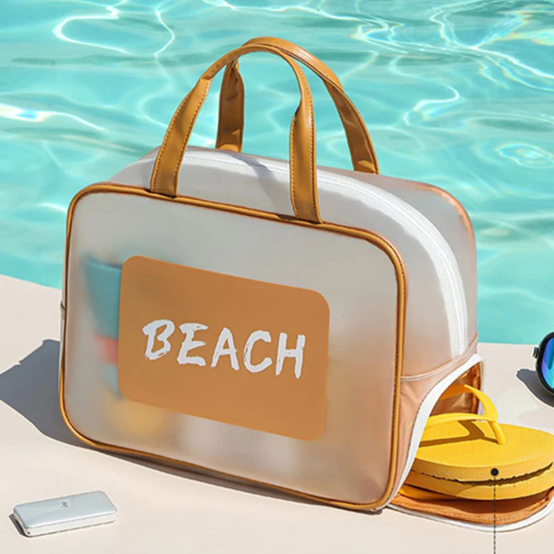 

Beach Dry Wet Mesh Transparent Swimming Bag Portable Travel Large Capacity Makeup Shoes Storage Bag Pool Waterproof Handbag