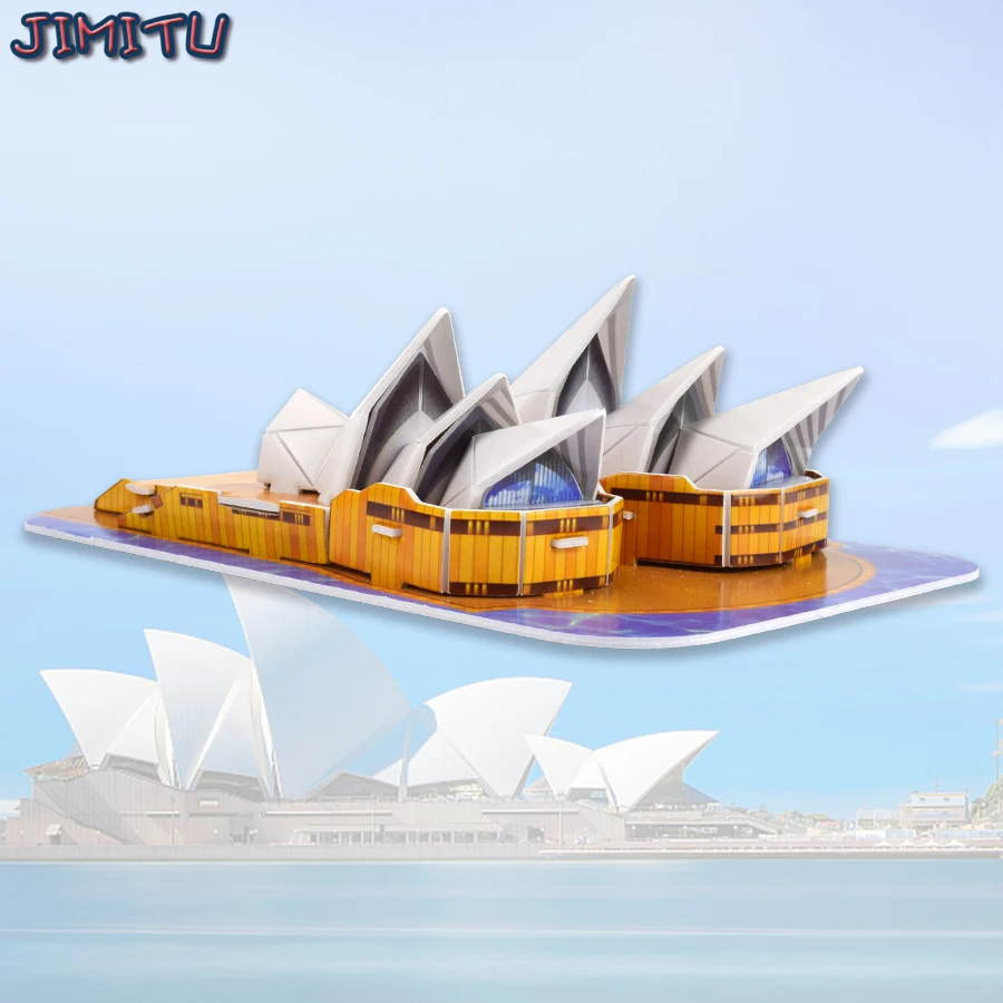 DIY Sydney Opera House Foam 3D Realistic Puzzle Model Graffiti Children's Educational Toys Children's Gifts foam airplane throwing foam palne model glider plane aircraft model outdoor diy educational toy for children