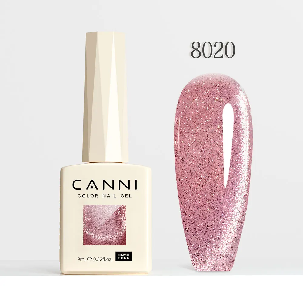 CANNI Super Glossy Glitter Cat Eye Nail Gel Polish - Hema Free Diamond Top Coat, Semi-Permanent UV LED Varnish