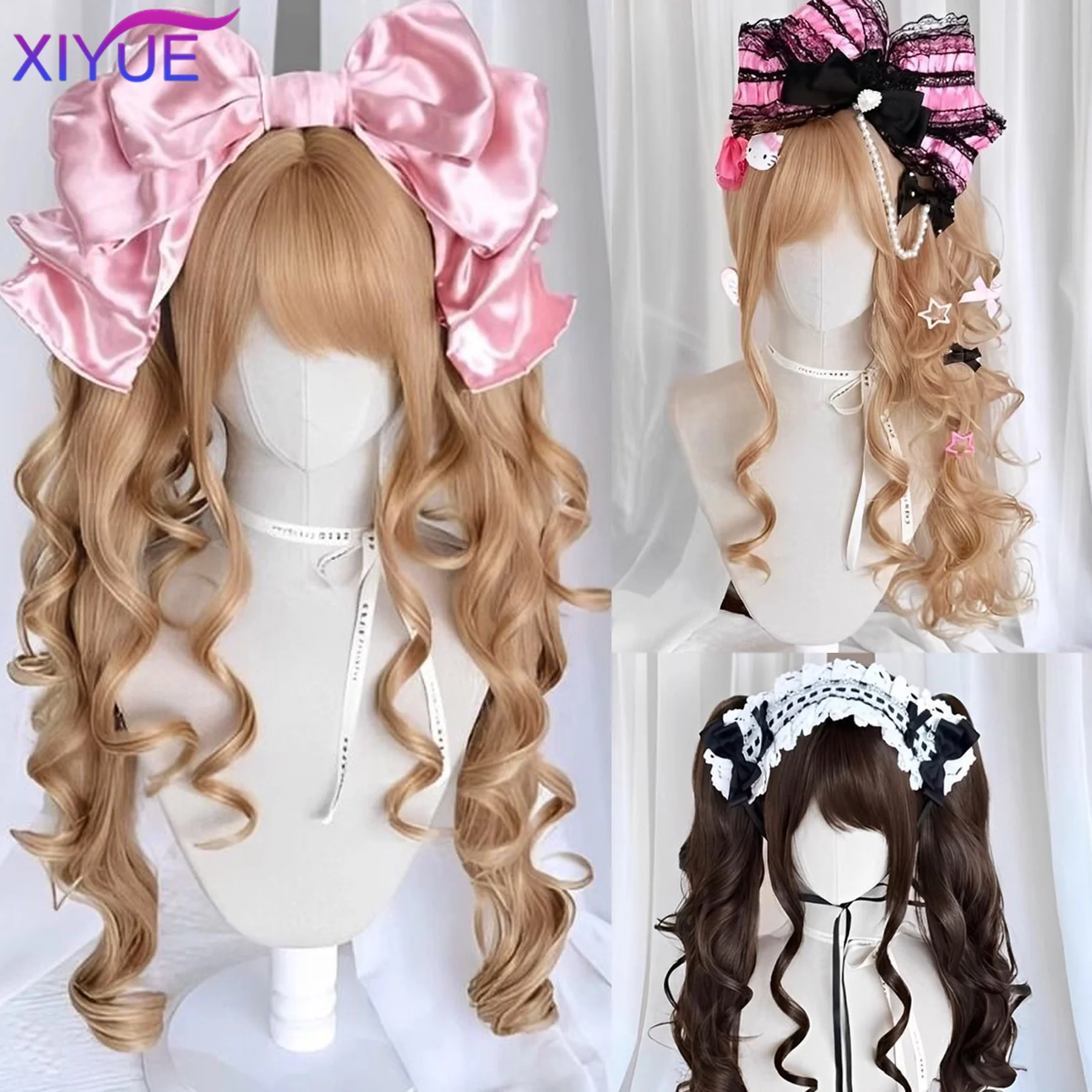 Fascia Per Capelli Lolita Gothic - Ali D'Angelo Gemelli Con Pizzo E Fiocchi - Accessorio Cosplay Steampunk - 3