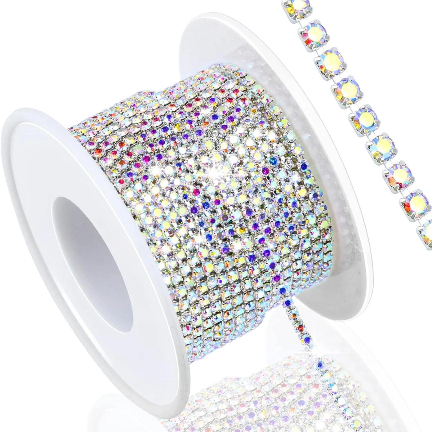 10 Yards 2MM Crystal Rhinestone Close Chain Trim SS6 Claw Rhinestone Chain Craft Jewelry Wedding Bouquet DIY Decoration rhinestone chain