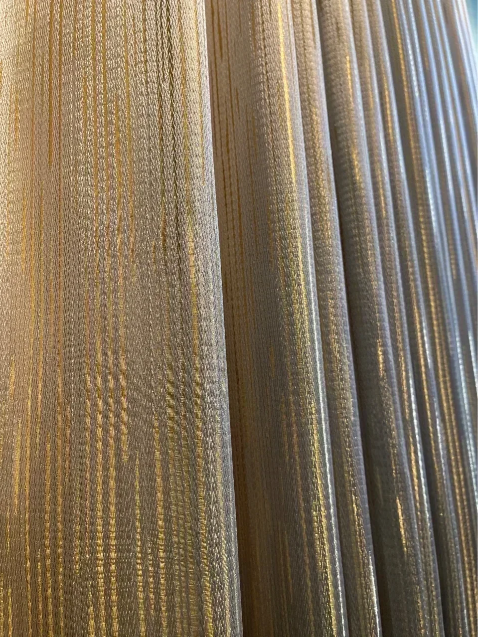 Nordic High-end Horizontal Strip Gold Line Jacquard Blackout Curtains for Living Room Bedroom Customization