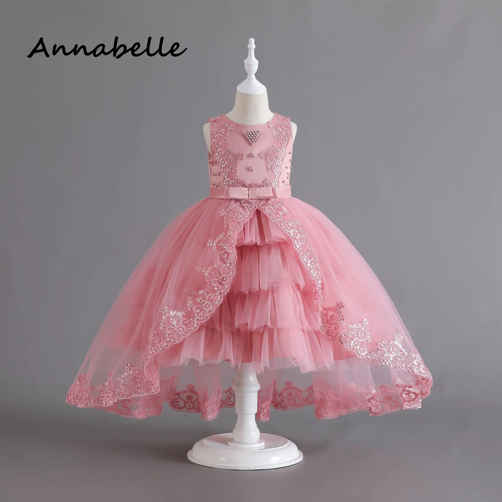 Annabelle Flower Girl Dress For Wedding Birthday Kids Princess Dress Puffy Luxury Elegant Party Dresses Regalo Di Natale